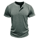 thumbnail image 3 of Camisetas de Corta para Hombre, Camisetas Informales de Algodón Estilo Henley, Camisetas Básicas de Verano Verde XL, 3 of 6