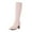 Pink, variant on Boots for Women,Stylish Women Mid Calf Boots Square Toe Side Zipper Heel Knee High Footwear For Everyday Wear,Knee High Boots Women,Yellow,10