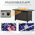thumbnail image 6 of Outsunny 43" Fire Pit Table, Rectangle Propane Fire Table, 50,000BTU, with Glass Wind Guard, Blue Glass Rock, Lid, Auto Ignition, CSA Certification, 6 of 10