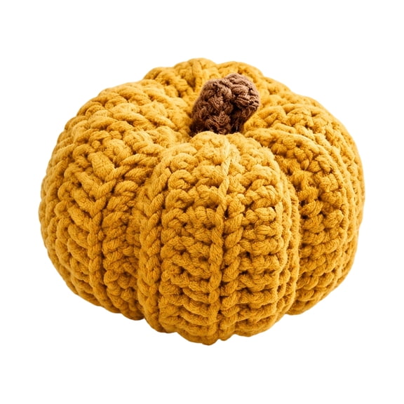 Knitted Pumpkin Halloween Ornament – Hand-Crocheted Mini Pumpkin Doll – Festive Vintage Halloween Decor for Fireplace Table Halloween Party Decorations