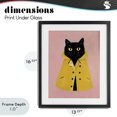 thumbnail image 4 of Stupell Industries Art Deco Black Cat in Yellow Raincoat Black Framed Print Under Glass, 13 x 16, by The Prints Vibe, 4 of 8
