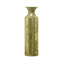 Hosley Plain 16 inch High, Decorative Gold Metal High Floor Vase