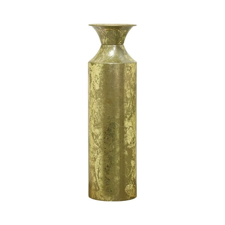 Hosley Plain 16 inch High, Decorative Gold Metal High Floor Vase