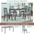 thumbnail image 5 of 5-Piece Dining Table Set for 4, Kitchen Dining Table with 4 Soft Cushioned Solid Wood Chairs, Ideal for Home or Restaurant Use.(Grey_Medium), 5 of 8