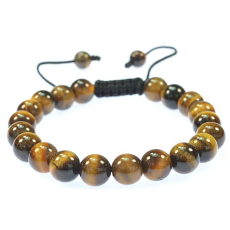 Citrine Tigers Eye Bracelet - Round Beautiful Tiger Eye stone bracelet for men and women - good for protection - 91034