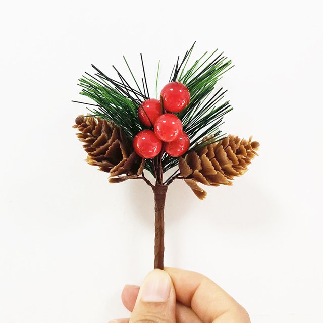 Accesorios para ramos navideños, copos de nieve, cuerda de cáñamo, ramo de frutos rojos, guirnalda DIY