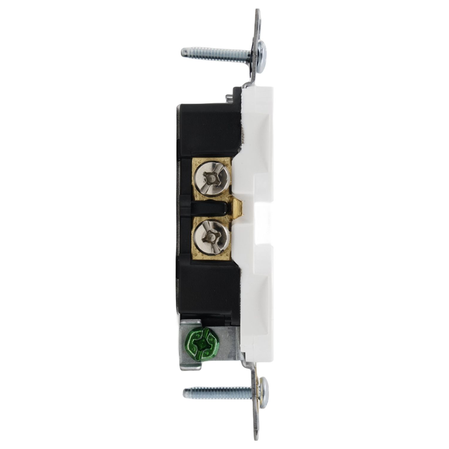 ENERGETIC Standard PC Duplex Outlet Receptacle, Tamper Resistant, 15A, 125V, 3-Wire, 2-Pole, Residential Grade White (10-Pack)