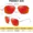 silver Frame with orange/Yellow lens, variant on New Classic XL Frame Metal Aviator Pilot Casual Oversize Sunglasses silver with purplish lens with pouch