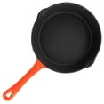 thumbnail image 3 of MegaChef Enameled Round 8 Inch PreSeasoned Cast Iron Frying Pan in Orange, 3 of 3