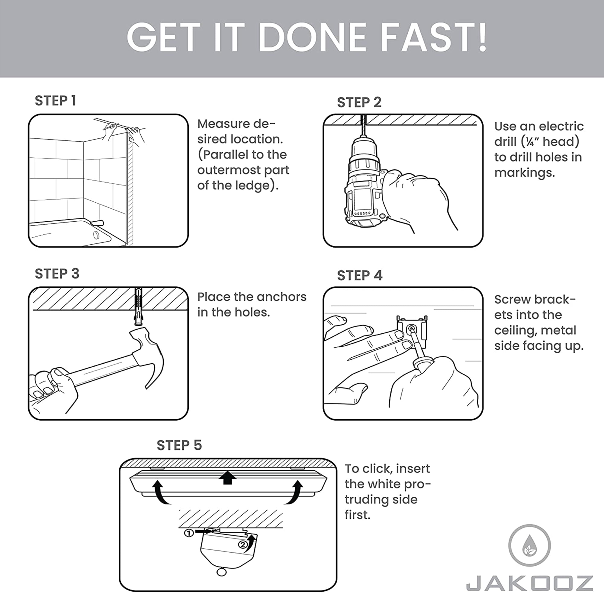 Jakooz Waterproof Rollup Bathroom Curtain Heavy Duty Shower Curtain for Bathtubs, White Stripe