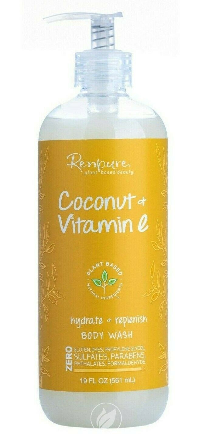 (4 Pack) Renpure Coconut Milk Vitamin E Body Wash 19oz