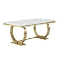 thumbnail image 2 of Contemporary 7-Piece Dining Set, Faux Marble Top Dining Table with Velvet Tufted Dining Chairs, Gold Metal Legs, Black, 2 of 4
