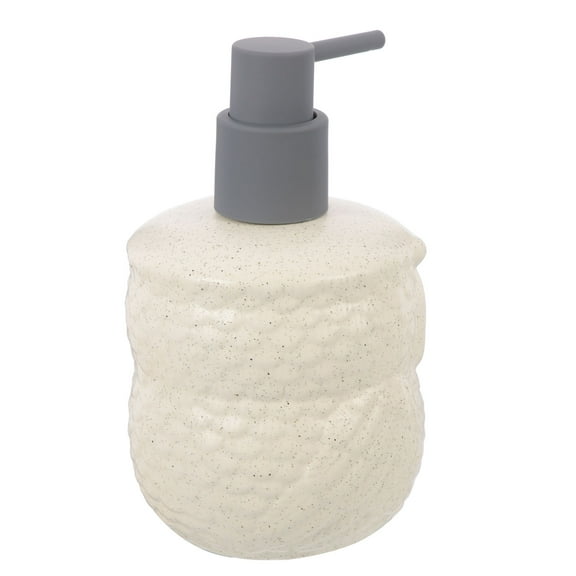 WHAMVOX Lotion Dispenser for Bathroom Ceramic Soap Marble Pump Beige