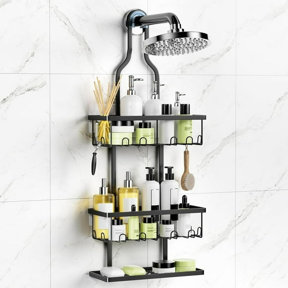 Storage Racks And Shelving Storage Rack For Bathroom SHower Caddy Hanging Never Rust Shower Hanging Organizer Aluminum Over The Shower Head Caddy For Sponge Shower Rack With Soap Basket