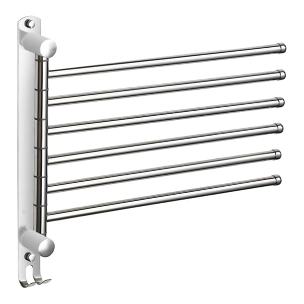 Toallero de pared, gancho para toallas, barra para toallas, barra para toallas, acero inoxidable, ducha 6 brazos 34.5x31.5cm