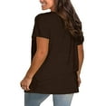 thumbnail image 4 of Holzkary Oversized Tshirts for Women Workout Plus Size Tops V Neck Short Sleeve Gym Shirts Casual Loose Fit Basic Tees Plus Size V Neck T Shirts Tops Summer Tshirts Loose Fit Tee Coffee 4Xl, 4 of 5