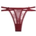 thumbnail image 2 of Aayomet Culotte Sans Couture pour Femmes, String Aguichant Sans Couture (Rouge, m), 2 of 5