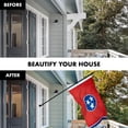 thumbnail image 3 of G128 Combo Pack: 5 Ft Tangle Free Aluminum Spinning Flagpole (Black) & Tennessee TN State Flag 2.5x4 Ft, ToughWeave Series Embroidered 300D Polyester | Pole with Flag Included, 3 of 9