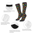 thumbnail image 3 of Susaid Colorful Geometric Dog Print Thermal Winter Socks for Men and Women, Warm Crew Hiking Socks, for Boots and Outdoor Activities, 3 of 6