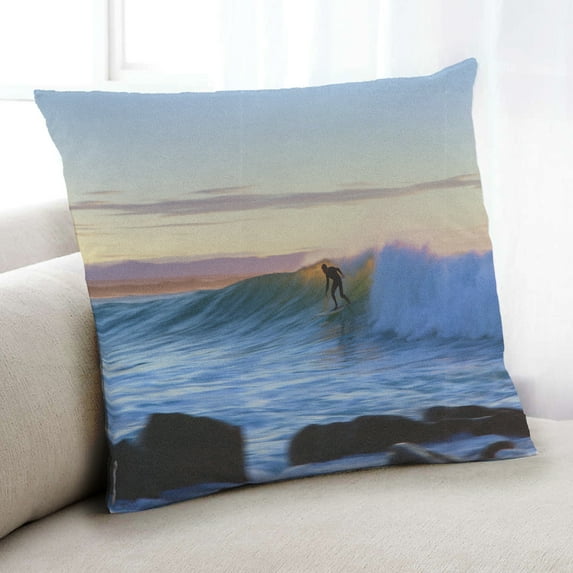 Ahgly Company Sports Surfing Indoor Throw Pillow, 18 inch by 18 inch