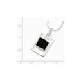 thumbnail image 2 of White Sterling Silver necklace Gemstone Onyx Black 16 in 1 mm, 2 of 3