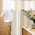 thumbnail image 3 of No Hook Shower Curtain, Beige Striped Shower Curtains for Bathroom with See Through Top Window, Farmhouse Luxurious White Stripes Modern Abstract Art Waterproof Bath Curtain Small Stall 36"x78", 3 of 9