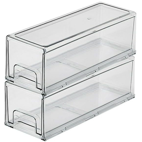 2Pcs Multi-function Fridge Organizers Transparent Freezer Containers Kitchen Freezer Boxes