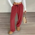 thumbnail image 2 of Hearthz Women Fleece Pajama Bottoms Wine Soft Fuzzy Elastic Waist Wide Leg Sleep Pants with Pockets Fall Winter Warm Pj Bottoms for Women, 2 of 8