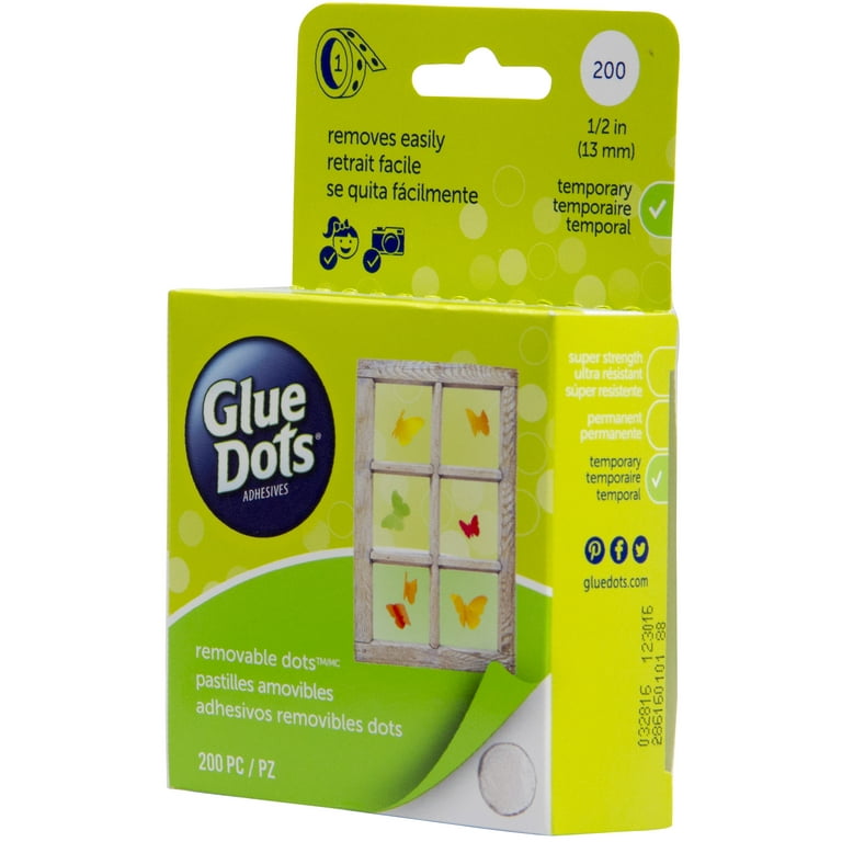 Multipack of 12 - Glue Dots .375 Dot Disposable Dispenser-Permanent, 200  Clear Dots