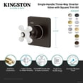 thumbnail image 4 of Kingston Brass KS3043PX Single-Handle Three-Way Diverter Valve with Square Trim Kit in Antique Brass, 4 of 6