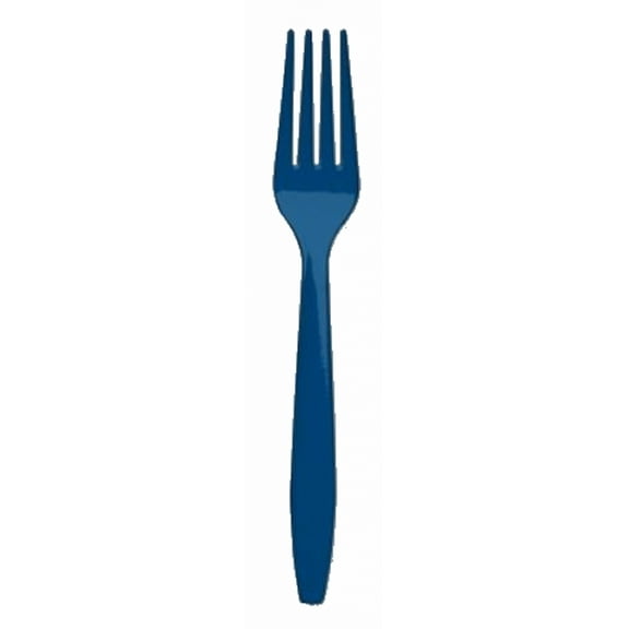 Premium 24 Count Plastic Forks - Navy Blue
