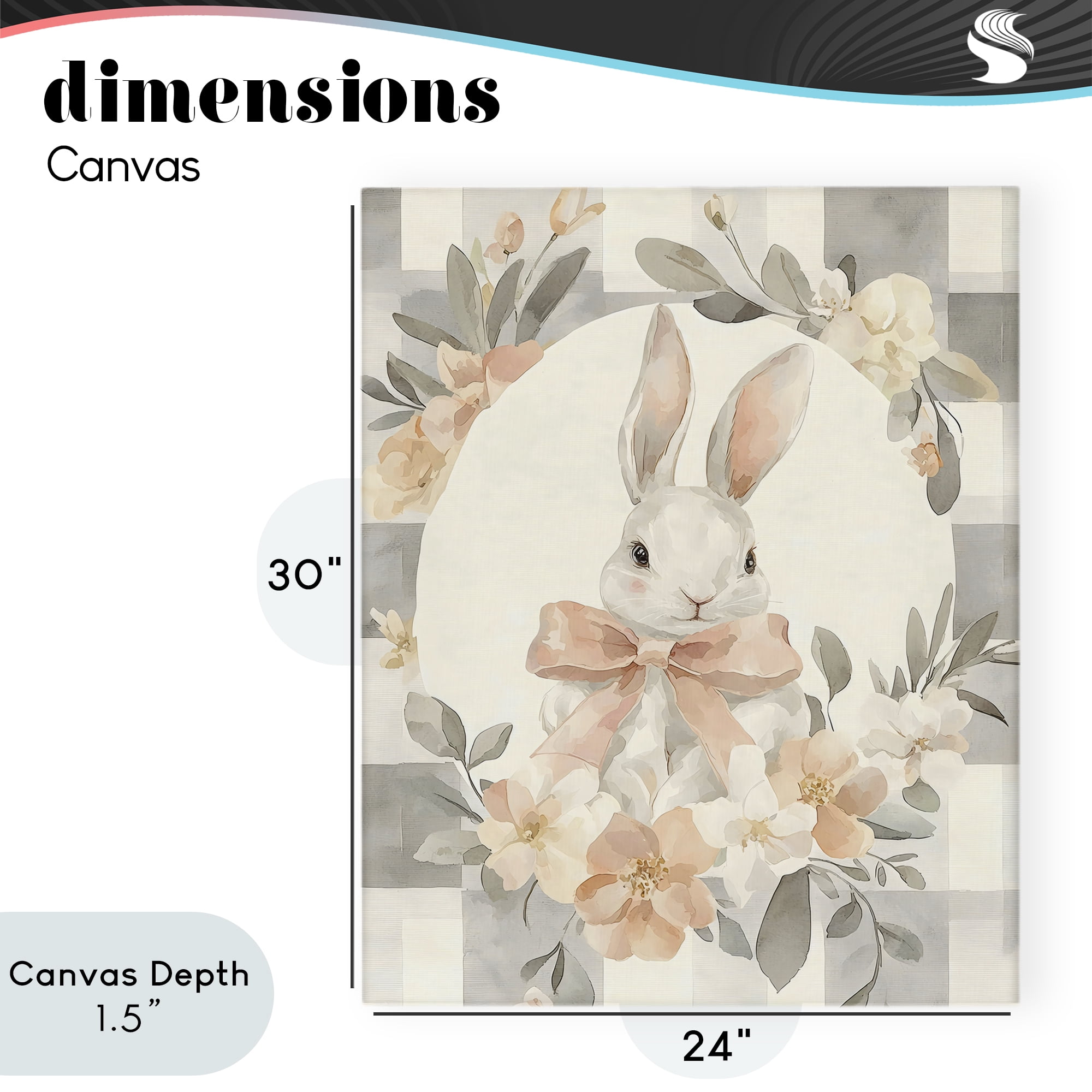 Stupell Industries Adorable Bunny in Wreath Canvas Wall Art, design by Creative Studio