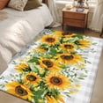 thumbnail image 3 of Area Rug 48×72in, Farmhouse Sunflower Leaves on Vintage Floor Carpet Living Room Rug, Grey Plaid Lattice Non-Slip Welcome Mat Indoor Rugs for Bedroom Dining Room, 3 of 9