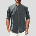 thumbnail image 1 of Tidyack,Bestselling,Men Casual Linen Long Sleeve Shirt, Button Down Collar, Pockets, Beach Summer Wear, Breathable Fabric, For Travel, Lightweight Design, Relaxed Fit, Outdoor Activities, 1 of 6