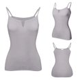 thumbnail image 5 of Gray Womens Blouses Women's Summer Tops 2025 Tank Top Yoga Gym Sleeveless Camisole Plus Size Underwear with Chest Ladies Tops and Blouses, 5 of 6