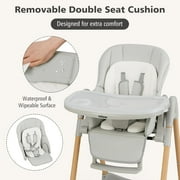INFANS Baby High Chair, High Chairs for Babies & Toddlers with Adjustable Height Backrest Footrest Removable Tray, Easy to Clean PU Seat Convertible Quick Folding Portable Highchair