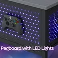 thumbnail image 6 of Bestier LED Coffee Table with Glass Top for Living Room, Center Tea Table with Storage in Grey, 6 of 11