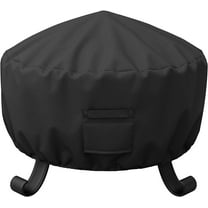 GASPRO Fire Pit Cover Round for 30-36 inch, 600D Heavy Duty Outdoor Fire Pit Cover, Waterproof,Dustproof and Anti UV, 36'' x 24'', Black