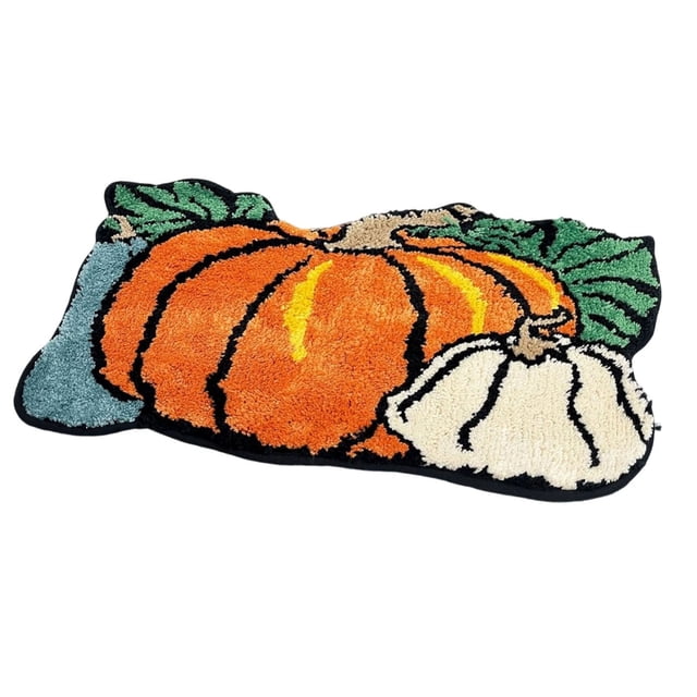 Halloween Thanksgiving Pumpkin Doormat Wool Rug Fall Non Bathroom Bedroom Mat Machine Washable 16x24 Inch Seasonal Home