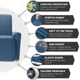 thumbnail image 4 of Zenna Home Simply Fit 4-Piece Steps Stretch Recliner Slipcover, Peacock, 4 of 6