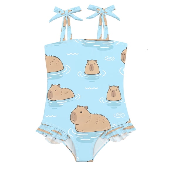 DIXRUYEE Swimsuit One Piece swimwear Swimming Capybara Pattern of Pattern
