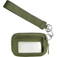 thumbnail image 1 of Cartera Iris para mujer, billetera con llavero de 5,9 x 3,5 pulgadas con correa para la muñeca, monedero con cremallera y ventana para identificación (verde), 1 of 6