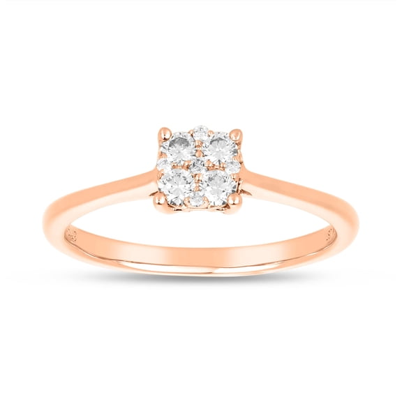 London Fine Jewelry 0.27 Carat Solitaire Cluster Diamond Ring, Engagement Rings for Women, Wedding Rings for Women, Anniversary Bands for Women on Solid 14K Gold (H-I Color, VS-SI Clarity)