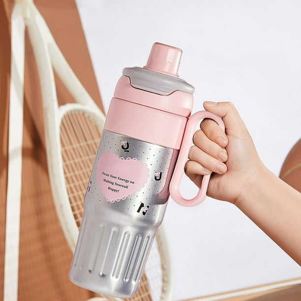 Vaso de agua aislado de acero inoxidable con asa | Modos de bebida doble: succión y directa | Termo de gran capacidad | Portátil para coche, viaje, oficina y desplazamientos | Filtro para té | Café