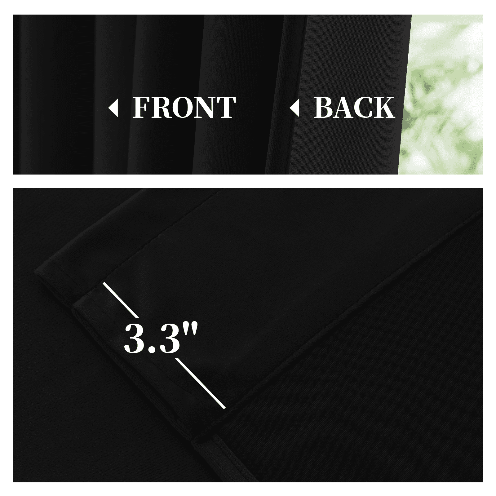 Yakamok Velvet Curtains 84inches Long - Retro Black Thermal Insulated Light Blocking Window Drapes for Living Room, Privacy Protect Room Dividers for Bedroom, W52 x L84, 2 Panels Rod Pocket