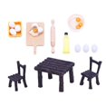 thumbnail image 2 of TISHITA 1:12 Miniature Play Sets Miniature Rolling Pin Desk and Chair Set Pretend Play, 2 of 8