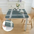 thumbnail image 2 of BANET Fall Vinyl Checkered Tablecloth, Rectangle Tablecloths Wipeable Table Cloth Cover for Square Tables, Kitchen, Dining Room Table, Crafting Grey white, 2 of 7