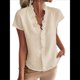 thumbnail image 1 of Camisetas Sin Mangas de Verano Informales con Cuello en V y Volantes para Mujer Albaricoque S, 1 of 8