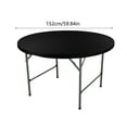 thumbnail image 2 of Round Fitted Tablecloth 60 Inch Stretch Polyester Table Cover Washable Elastic Table Topper for Indoor Outdoor Dining Picnic Patio Party Decor, 2 of 6