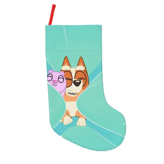 Defioc Bluey for Christmas Stockings 18" Personalized Holiday Stocking for Family, Farmhouse Decor, Xmas Tree Decoration, 1 Pack